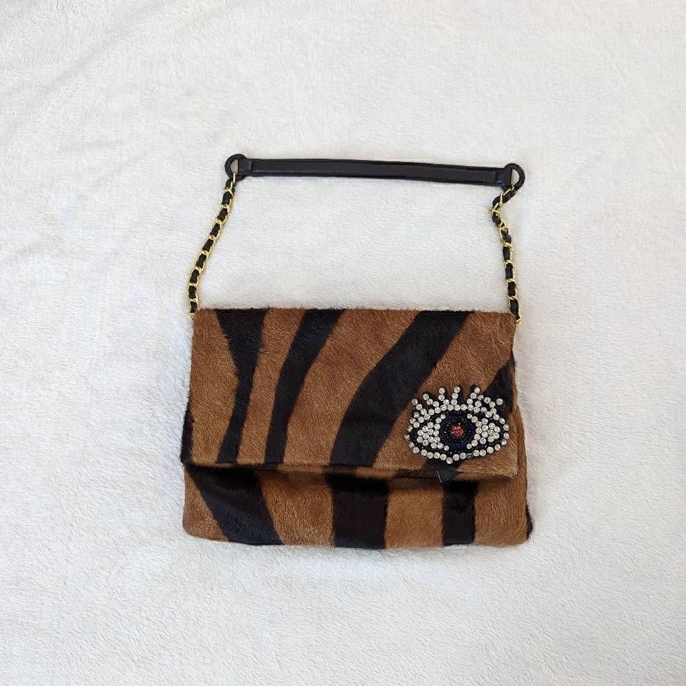 Justified Hunt Evil Eye Natural Hair on Hide Purse